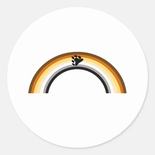 Sticker Rond Ours arc-en-ciel (Devant)