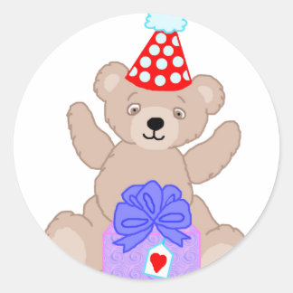 Sticker Rond Ours avec cadeau-1 t