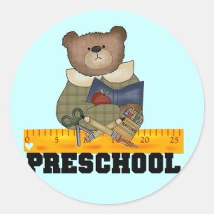 Sticker Rond Ours avec la règle Tshirts et cadeaux préscolaires