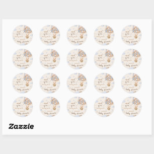 Sticker Rond Ours Ballons Bearly Wait Garçon douche Merci