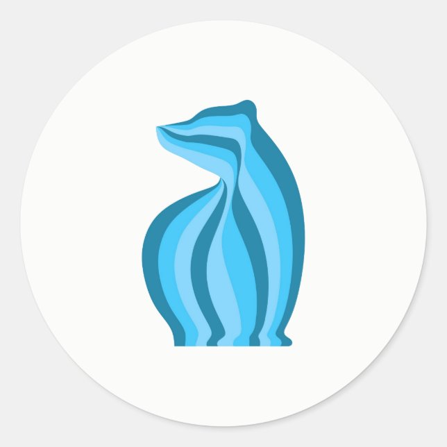 Sticker Rond Ours bleu (Devant)