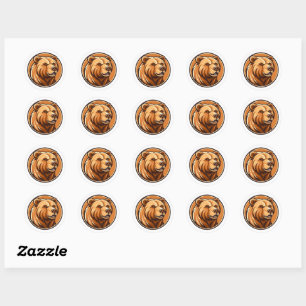 Sticker Rond ours brun en forme de cercle