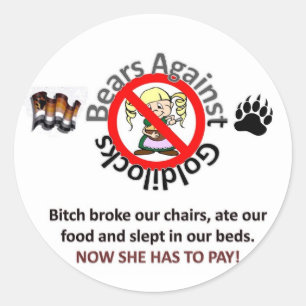 Sticker Rond Ours contre Goldilocks 2