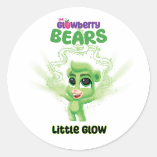 Sticker Rond Ours de fraise Dusty Petit Glow