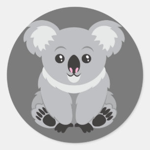 Sticker Rond Ours de koala Animé mignon