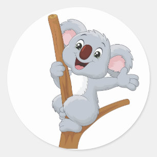 Sticker Rond Ours de koala de bande dessinée