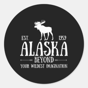 Sticker Rond Ours de l'Alaska Dernière frontière de l'Alaska
