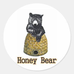 Sticker Rond ours de miel