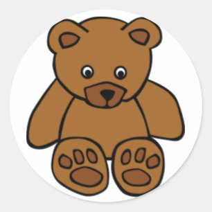 Sticker Rond Ours de nounours Brown