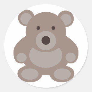 Sticker Rond Ours de nounours Brown