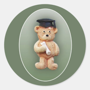 Sticker Rond Ours de nounours d'obtention du diplôme