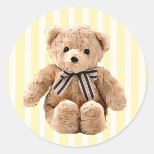 Sticker Rond Ours de nounours jaune
