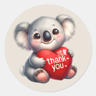 Sticker Rond Ours du mignon Merci Koala
