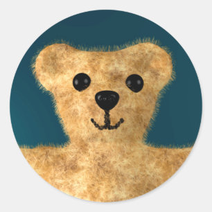 Sticker Rond Ours en peluche