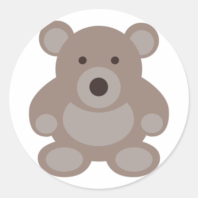 Sticker Rond Ours en peluche Brown (Devant)