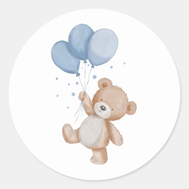 Sticker Rond Ours en peluche mignon (Devant)