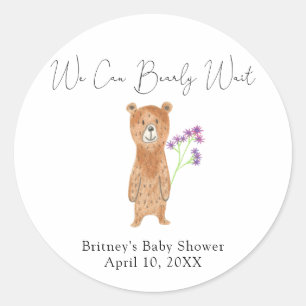 Sticker Rond ours en peluche - on peut attendre