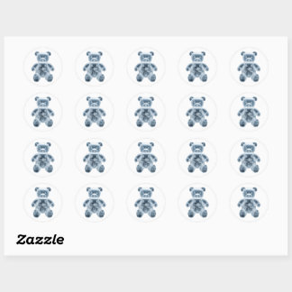 Sticker Rond Ours en peluche : RBT