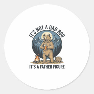 Sticker Rond Ours figure paternelle drôle design vectoriel de c