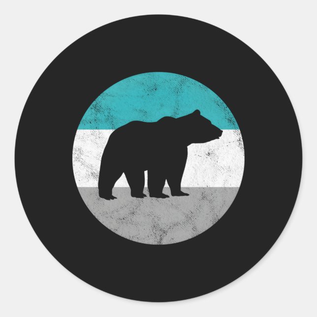 Sticker Rond Ours Grizzli Pour Ns (Devant)