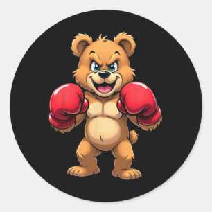 Sticker Rond Ours Hip Hop Boxe Kickboxing