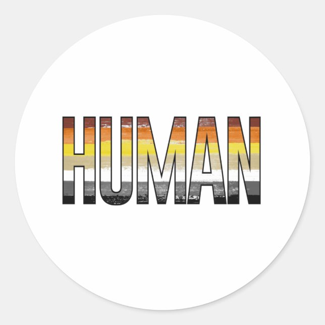 Sticker Rond Ours humain (Devant)