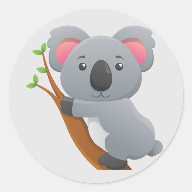 Sticker Rond Ours Koala Animé (Devant)