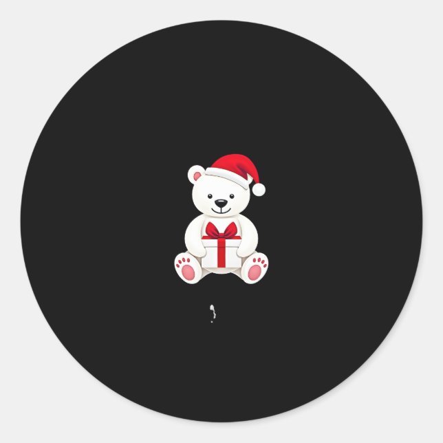Sticker Rond Ours Noël (3) (Devant)