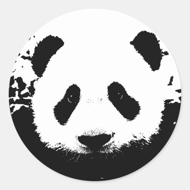Sticker Rond Ours Panda (Devant)