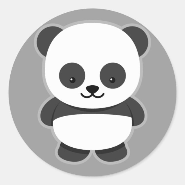 Sticker Rond Ours Panda Animé (Devant)