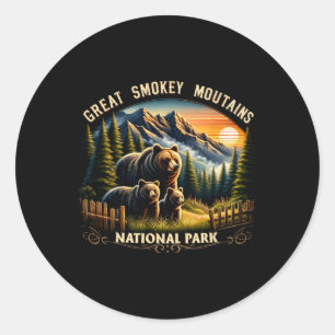 Sticker Rond Ours Parc national des Great Smoky Mountains Ours 