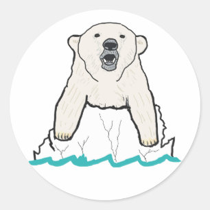 Sticker Rond Ours polaire
