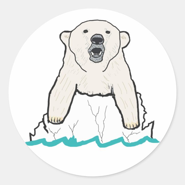 Sticker Rond Ours polaire (Devant)