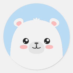 Sticker Rond Ours polaire