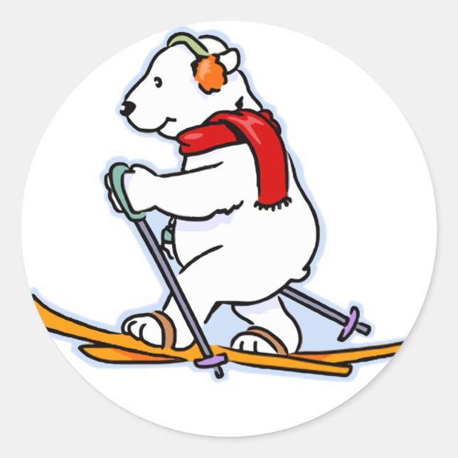 Sticker Rond Ours polaire (Devant)