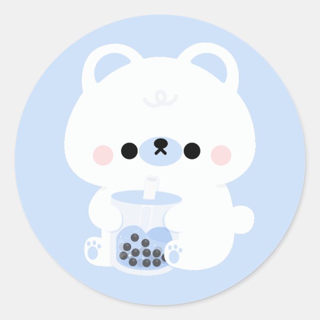 Sticker Rond Ours polaire Boba (Devant)