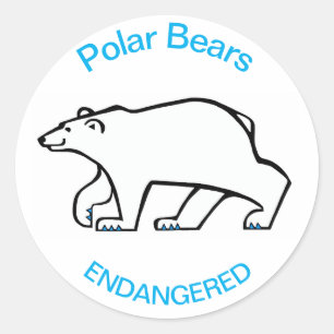 Sticker Rond OURS POLAIRE - Conservation - Faune arctique -