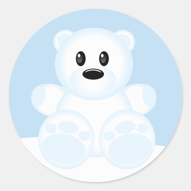 Sticker Rond Ours polaire mou (Devant)