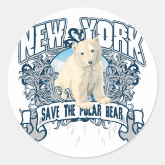 Sticker Rond Ours polaire New York