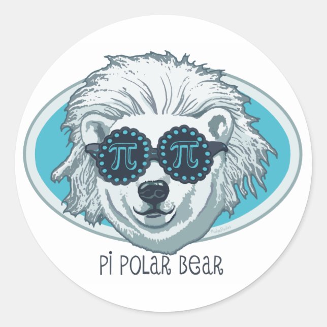 Sticker Rond Ours polaire Pi (Devant)