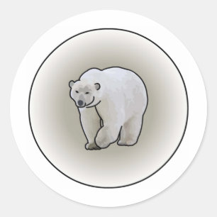 Sticker Rond Ours polaires dans un blizzard