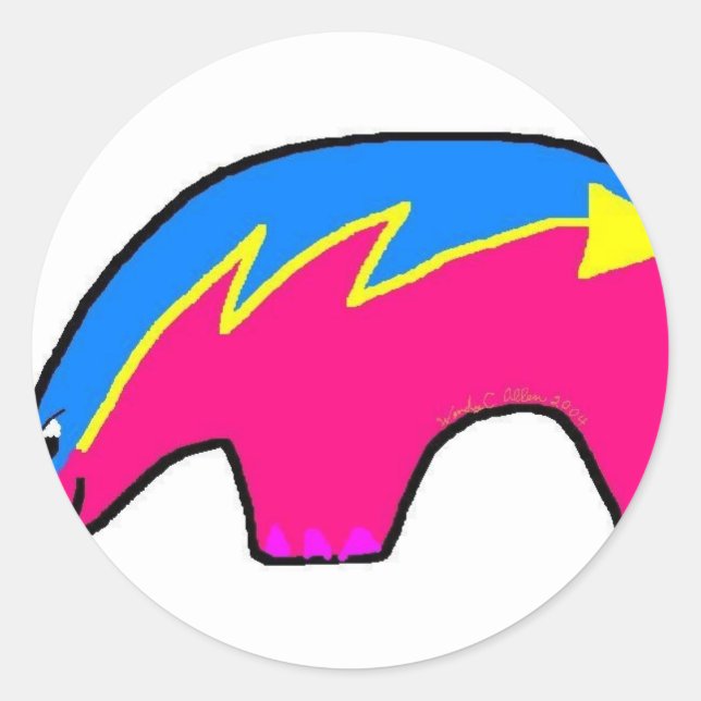 Sticker Rond Ours Zuni (Devant)