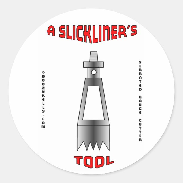 Sticker Rond Outil de Slickliner, Slickline, Gaz à Pétrole, fil (Devant)