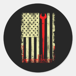 Sticker Rond Outillage Drapeau Et Fer À Repasser