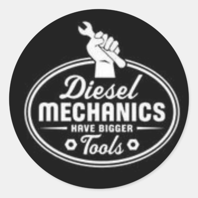 Sticker Rond Outils de mécanique diesel (Devant)