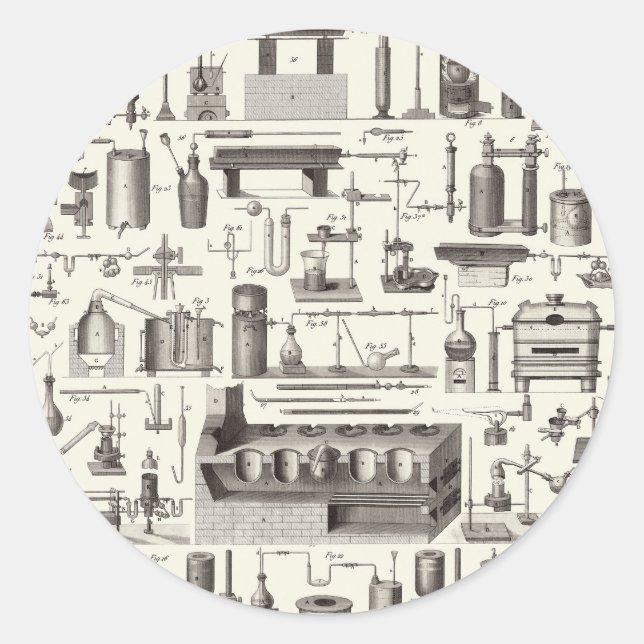 Sticker Rond Outils scientifiques (Devant)