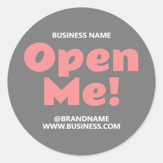 Sticker Rond OUVREZ-MOI Entreprise Nom Site Web Pink Grey