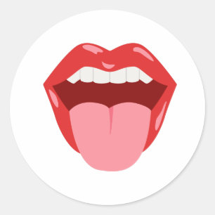 Sticker Rond Ouvrir la bouche