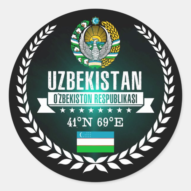 Sticker Rond Ouzbékistan (Devant)