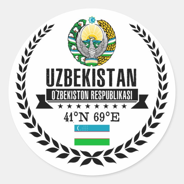 Sticker Rond Ouzbékistan (Devant)